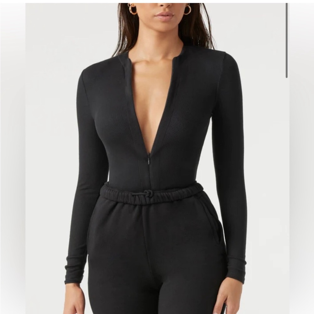 Joah Brown Black Long Sleeve Top